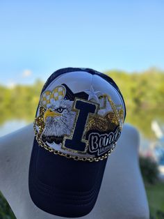 Customizable mom trucker hats! Be one of a kind at the games! Fun hats for all sports!  Please allow a few extra days for production. Trucker Hat Designs, Baseball Mom Hat, Funny Trucker Hat, Fun Hats, Diy Hat, Hat Ideas, All Sports, Football And Basketball, Sports Mom