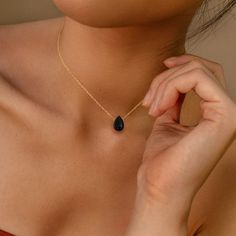 Obsidian Stone Tear Drop Minimalist Pendant Necklace  Waterproof | Anti Tarnish | Made to order| Fast Free Shipping  Obsidian, also known as volcanic Glass,  powerful ability to dispel negative energies  * Materials: 14K Gold Plated or Silver Plated  (High Quality Stainless Steel) * Gemstone: Raw Black Tourmaline Pendant 1/2 "Length x 1/2" width  * Closure: Lobster claw * Dimensions: Length Option 14", 16", 18" (Let us know , no extra charge) Obsidian Whether you're looking to ward off negative Raw Black Tourmaline, Obsidian Necklace, Obsidian Crystal, Minimalist Pendant, Obsidian Stone, Tourmaline Pendant, Healing Necklace, Protection Necklace, Teardrop Necklace