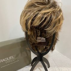 Never Worn, Only Tried On. No Tags. Box And Wig Stand Included. I Believe The Color Is Glazed Hazelnut, But Without The Tag Can’t Promise. Synthetic Fibers. Wig Closet, Black And White Wig, Long Hair Clip, Yellow Blonde, Ponytail Hair Piece, Wavy Ponytail, Synthetic Dreads, Wig Stand, Curly Human Hair Wig