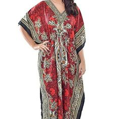 Very Comfortable Caftan, Xl. Never Worn. Casual Red Printed Kaftan, Red Casual Summer Kaftan, Casual Red Summer Kaftan, Lady In Red, Maxi Dress, Womens Dresses, Cream, Red, Dresses