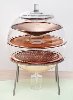 three glass dishes stacked on top of each other