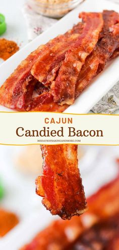 Cajun Candied Bacon brings the perfect balance of sweet and spicy flavors to your table! Oven-baked bacon is sprinkled with brown sugar and Cajun spices to delight your taste buds. It's the perfect addition to any breakfast or brunch table! Bacon With Brown Sugar, National Bacon Day, Bacon Day, Brown Sugar Bacon, Bacon Lover