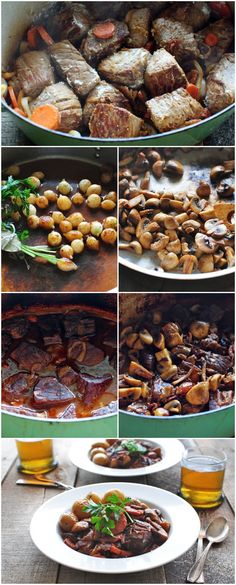 various pictures of food being cooked on the grill