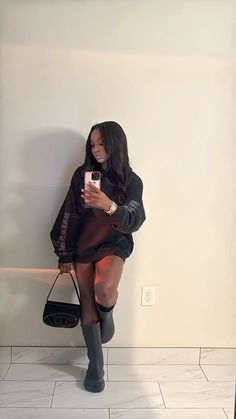 Dress And Rick Owens Outfit, Basic Fall Outfits Black Women, Library Fits Aesthetic, Balenciaga Beanie Outfit, Jaydawayda Outfits, Essential Outfits For Women, Dr Martens Outfit Black Women