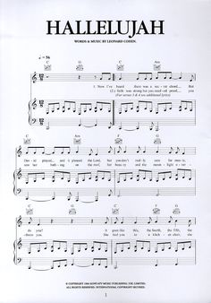 sheet music with the words haleuah written in black and white