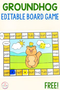 groundhog printable board game for kids