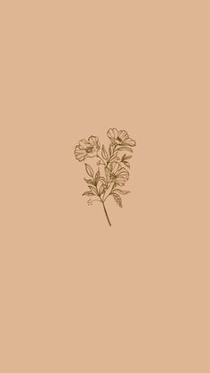 a drawing of some flowers on a tan background