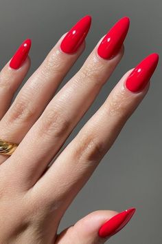 Do you love red nails as much as I do? Here are 20 gorgeous red nails & red nails designs that you can wear for any occassion. These bright red nails are the PERFECT summer red nails. Looking for more red nail ideas or red summer nails? Check out this article and give this pin some love ❤️ Nail Ideas Red Design, Bright Red Nail Designs, Basic Red Nails, Bright Red Nails With Design, Red Nails Design Ideas, Best Red Nails, Summer Red Nails, Red Nails Ideas, Red Nail Ideas