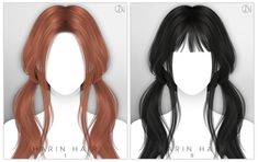 three different types of hair for the head and shoulders, with long bangs on each side