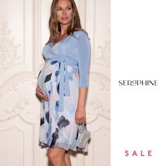 Perfect for weddings, baby showers & parties, Seraphine's Sky-Blue Maternity & Nursing Wrap Dress is a stylish option for pregnancy & beyond. Elegant Bump-friendly Maternity Dress, Chic Fitted Bump Friendly Dresses, Elegant Spring Maternity Dress Bump Friendly, Elegant Bump Friendly Spring Dresses, Elegant Spring Bump Friendly Dresses, Elegant Spring Dresses Bump Friendly, Elegant Spring Dresses, Bump Friendly, Chic Summer Maternity Dress For Party, Chic Summer Maternity Party Dress