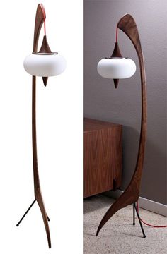 zurn-design-no-41-floor-lamp                                                                                                                                                                                 More Retro Floor Lamps, Modern Wood Furniture, Mid Century Floor Lamps, Wood And White, Wood Furniture Design, Atomic Era, Wood Floor Lamp, Mood Lighting, Floor Lamp Design