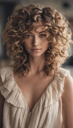 Shag Haircuts Curly Hair, Curly Hair Shag Haircut, Haircuts Curly Hair, Layered Thick Hair, Curly Shag Haircut, Haircuts Curly, Medium Shag, Hair Cut Guide, Hair Contouring