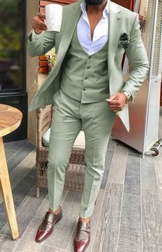 Sage Green Blazer Men, Grad Suits, Green Suits, Men Suit Wedding, Green Suit Men, Olive Green Suit, Mens Wedding Suits, Green Wedding Suit