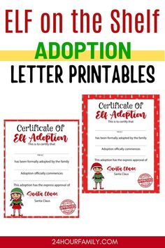 elf on the shelf letter printables for kids and adults to use in their classroom