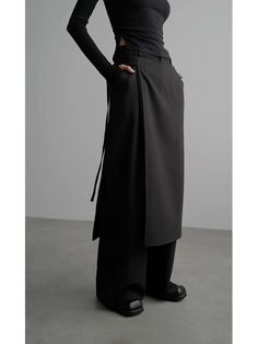 NA4173 ■size(cm) skirt 着丈 ウエスト ヒップ S 75 80 82 M 76 84 86 L 77 88 90 pants 着丈 ウエスト ヒップ S 107 72 90-100 M 108 76 94-104 L 109 80 98-108 ■material 77% polyester 16% rayon 7% spandex Luxury Chic Black Wrap Skirt, Chic Black Draped Skirt With Lined Detail, 90 Pants, Skirt With Pants, Luxury Black Lined Wrap Skirt, Luxury Black Asymmetrical Wrap Skirt, Black Voluminous Asymmetrical Maxi Skirt, Wrap Pants, Long Tshirt