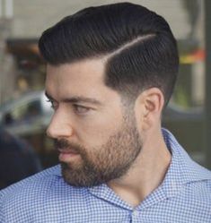 Male Hairstyle, Mens Modern Hairstyles, Side Part Haircut, Pompadour Haircut, Professional Haircut, Office Hairstyles, Beard Haircut, Side Part Hairstyles, Beard Hairstyle