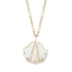 Large Stone Shell Pendant with White Agate & Moonstone Luxury Shell-shaped Jewelry Gift, White Cabochon Mother Of Pearl Jewelry, White Mother Of Pearl Cabochon Jewelry, Elegant Carved Agate Jewelry, White Agate Cabochon Jewelry, Signature Bracelet, Precious Rings, Large Stone, White Agate