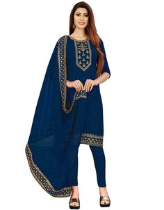 Blue Georgette Lengies Salwar Suit Suit Png, Georgette Salwar Suit, Suit Green, Modest Evening Dress, Pakistani Suit, Moroccan Caftan, Green Bottom, Pakistani Suits, Georgette Fabric