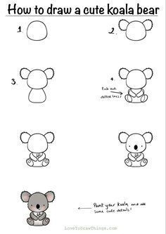 how to draw a cute koala bear step by step instructions for kids and beginners