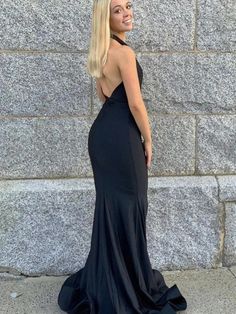 Silhouette:?Mermaid Waist: Natural Sleeve Length: Sleeveless Fabric:?Satin Shown Color: Black Built-In Bra: Yes Black Formal, Long Prom Dresses, Mermaid Evening Dresses, Dresses Backless, Black Prom Dresses, Mermaid Prom Dresses, Long Prom Dress, Mermaid Dresses, Prom Party Dresses