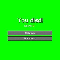 an old - school computer game with the words you died in green and black letters