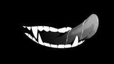 an open mouth with sharp teeth and white teeth on the black background, which appears to be scary