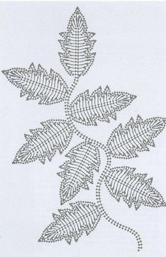 a cross stitch pattern with leaves on the side and dots in the middle to make it look like they have been made out of yarn