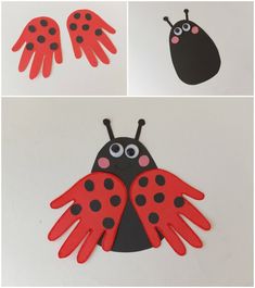 ladybug craft for kids to make with construction paper and glue on the back