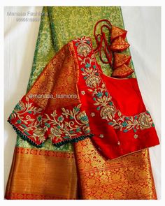 Red And Green Maggam Work Blouse, Mix And Match Blouses For Sarees, Saree Blouse Work Designs Latest, Magam Work Blouses Latest Bridal Simple, Seemantham Blouse Designs, Pattu Saree Blouse Designs Maggam Work Latest, Maggam Work Blouse Designs Latest For Pattu Sarees Simple, Work Blouses Maggam Latest, Latest Cutwork Blouse Designs