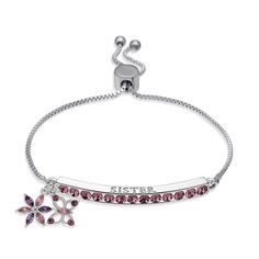 PRICES MAY VARY. SILVER CHARM BRACELETS FOR WOMEN - Our adjustable sterling silver plated bracelets for women & girls were designed with wearability in mind. The simple lariat slider closure is secure, comfortable, and easy to put on even one-handed! (Sterling Silver Plated / Sister / Flower - Butterfly / Amethyst) DAINTY BRACELETS FOR WOMEN - this high-quality charm bracelet has a dazzling sparkle when it catches the light. Inspired Voices jewelry is carefully crafted with high quality precious Charm Bracelets For Girls, Motivational Bracelets, Sister Bracelet, Silver Plated Bracelet, Sterling Silver Charm Bracelet, Gifts For Your Sister, Inspirational Bracelets, Amethyst Color, Silver Charm Bracelet