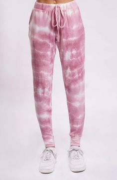 Shop La Trading Co Cloud Tie Dye Joggers as seen on Tori Spelling Online – Spoiled Brat Cloud Pants, Hot Pink Tie, Spelling Online, Tie Dye Joggers, Tori Spelling, Out Of Office, Perfect Pant, Comfy Pants, Pink Tie