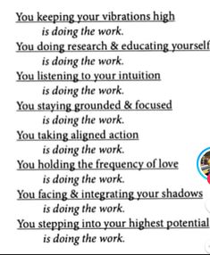 a poster with the words you are doing your highest work