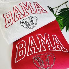 "Experience the perfect blend of style and school spirit with our Bama Elephant Crewneck Sweatshirt, Hoodie, or T-Shirt! Crafted in a classic ash grey hue, this shirt is designed to keep you cozy and comfortable, whether you're cheering in the stands or just showing off your roll tide pride around town. At the heart of its design is the iconic \"BAMA\" embroidery, boldly presented across the center chest. The word is intricately stitched in a vibrant crimson, capturing the essence of the University of Alabama's spirit. Complementing this is an elephant, rendered in grey, showcasing the school's beloved mascot with pride and precision. Made from high-quality materials, this shirt ensures both durability and a soft feel, making it ideal for daily wear. The crewneck design offers a relaxed fi Sporty Fits, Alabama Hoodie, Football Hoodies, Bed Party, Embroidery Shirts, Preppy Bedroom, Sewing Seams, Bama Football, Elephant Shirt