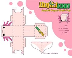 an animal paper craft is shown with instructions to make it