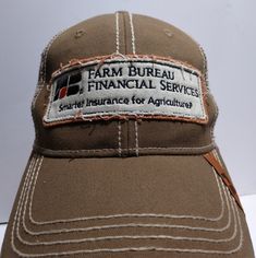 Nwot-Farm Bureau Financial Services Patch Strapback Trucker Hat Cap. Condition Is New W/O Tags Cap America, Financial Services, Hat Cap, Tan Brown, Trucker Hat, Accessories Hats, Mens Accessories, Man Shop, Tags