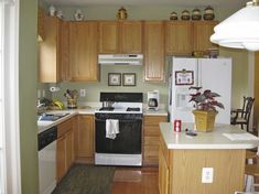 the kitchen is clean and ready to be used as a dining room or family room