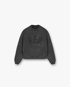 Rep Applique Sweater - Vintage Black Applique Sweater, Logo Composition, Bar Logo, Boxy Sweater, Cargo Shirts, Sweater Oversized, Sweater Oversize, Fade Out, Sweatpants Shorts