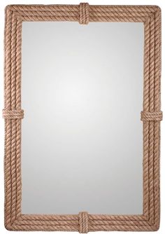 a mirror with rope around it on a white background and an image of the frame