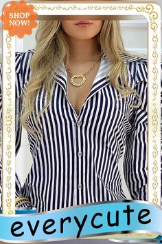 New Striped Puff Sleeve Slim Shirt Dress Striped Long Sleeve Party Blouse, Striped Blouse With Puff Sleeves, Dress Shirts For Women, Autumn And Winter, New Woman, Women's Fashion Dresses, Women's Shirt, T Shirt Dress, Puff Sleeve