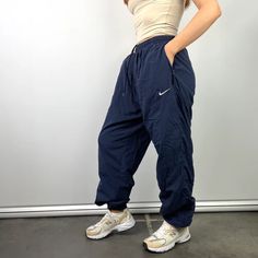 Vintage Y2k Navy Blue Authentic Nike Track Pant Joggers With Embroidered Nike Swoosh Logo And Drawstring Waist. Never Worn- Brand New. Bought In Shanghai Nike Store, Not Available In United States Or Canada. Vintage Nike Pants, Embroidered Nike, Nike Track Pants, Nike Swoosh Logo, Track Pant, Swoosh Logo, Nike Swoosh, Nike Store, Nike Pants