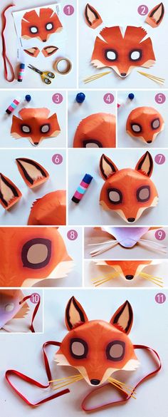 step by step instructions on how to make a fox mask