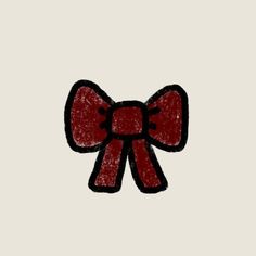 a drawing of a red bow on a white background