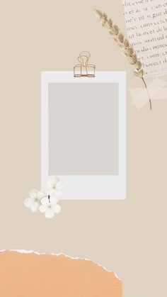 an abstract photo frame with flowers and paper