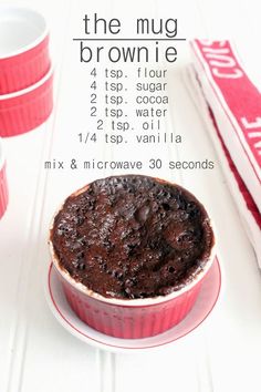 the mug brownie is ready to be eaten and served for breakfast or desserts