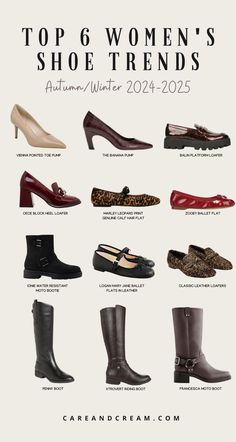 Step up your style with our guide to the 6 hottest shoe trends fall winter 2024-2025. From chic rider boots to pretty ballet flats and elegant loafers, we’re covering the latest shoe fashion. Explore these must-have 2024 women’s shoe trends today! Latest Fashion Shoes, Block Heel Loafers, Flat Booties