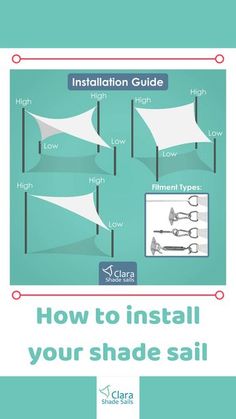 the instructions for how to install shade sail in an outdoor area with text overlay