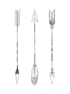 four arrows are shown in black and white