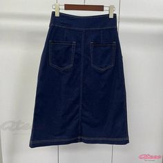 Lovely High-Waisted Skirt with Flared Hem for Women's Clothing Casual Hip-length Lined Skirt, Casual Lined Hip-length Skirt, Casual High-waisted Pencil Skirt In Solid Color, Casual High Waist Solid Color Pencil Skirt, Fitted Knee-length Denim Skirt With Pockets, High Waist Lined Pencil Skirt, Casual Solid Color Midi Pencil Skirt, Knee-length Stretch Mini Skirt With Pockets, Casual High Waist Relaxed Pencil Skirt