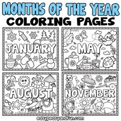 the months of the year coloring pages for kids to color and practice their language skills