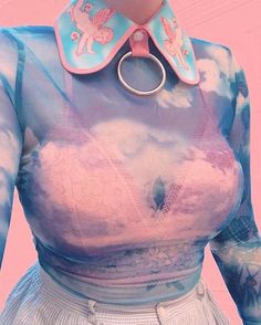 Sheer Lace Shirt, Dream Boutique, Grunge Pastel, Larme Kei, Edgy Grunge, Fever Dream, Pastel Goth Fashion, Pastel Outfit